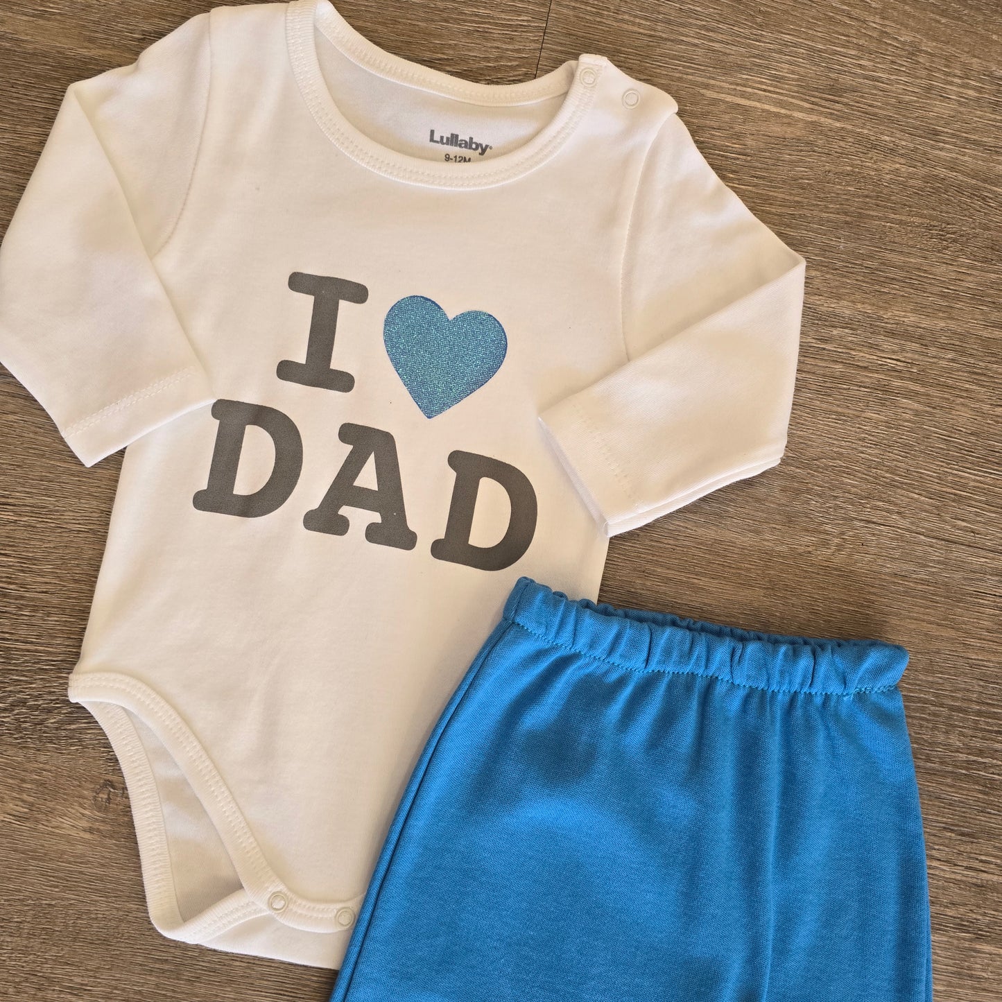 Ensemble bébé "I Love Dad" dernière taille 9 mois coton doux ref 1724 ALL FOR KIDS