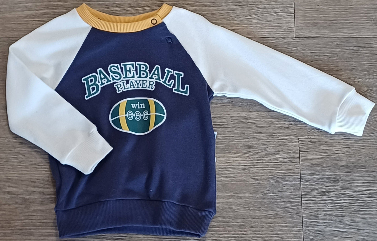 Pull manche longue baseball player 100% coton 2708 ALL FOR KIDS