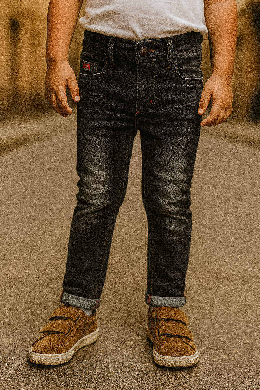 Jean slim gris garçon Effet usé et stretch confort dernière taille 4 ans ref 09 ALL FOR KIDS