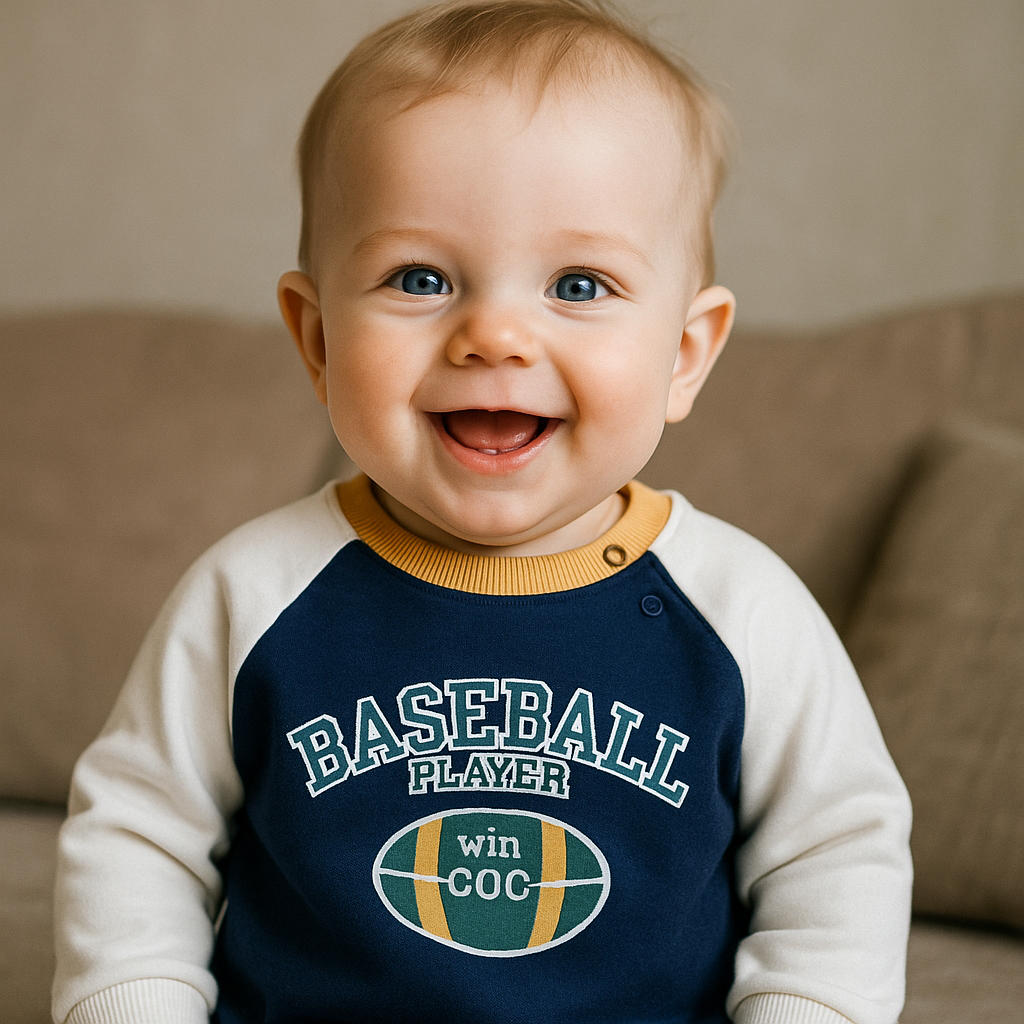 Pull manche longue baseball player 100% coton 2708 ALL FOR KIDS