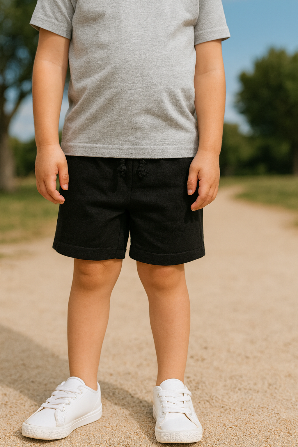 Short garçon coton noir ou gris tailles 3 et 5 ans 100% coton ref 6705 ALL FOR KIDS