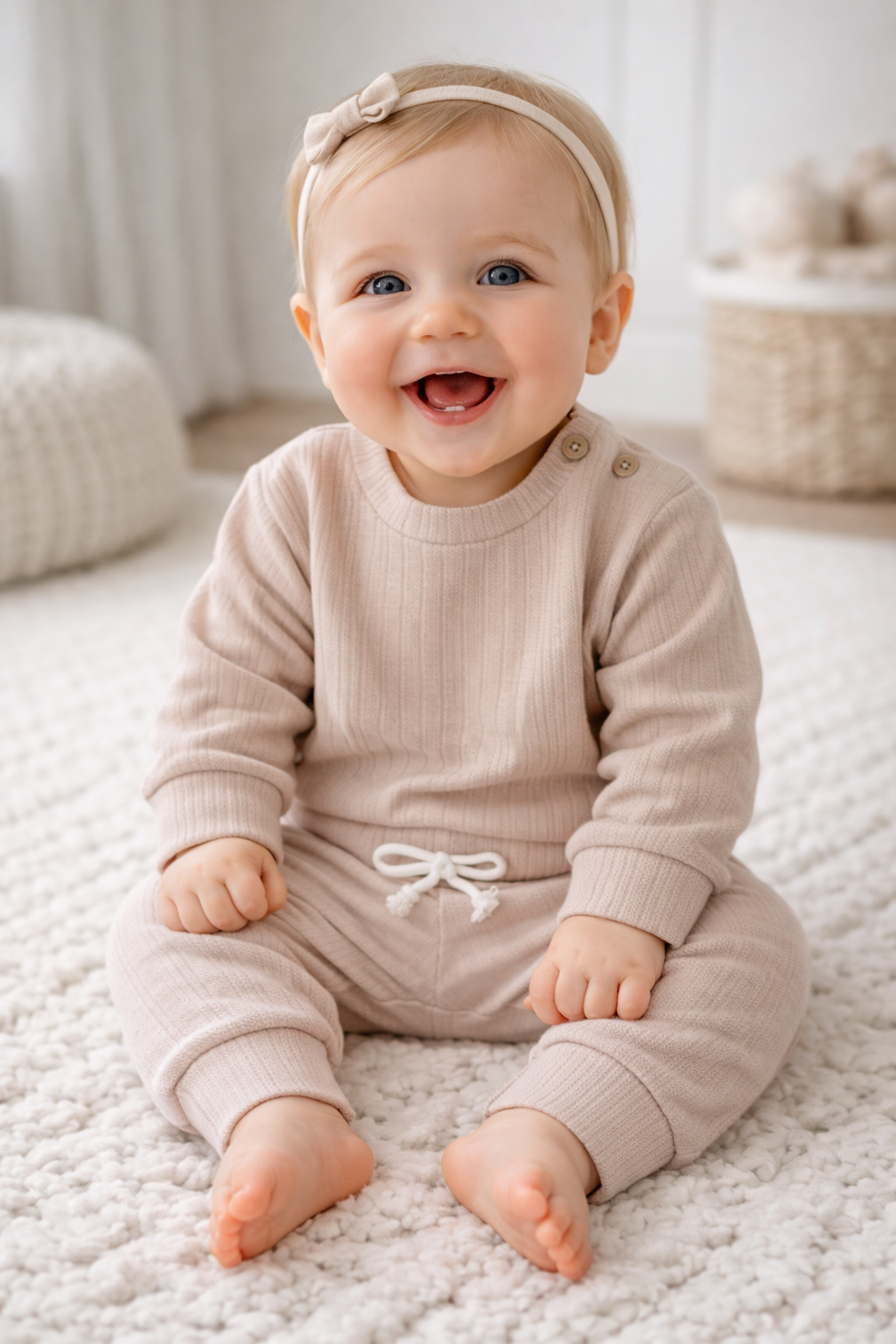 Ensemble bébé fille côtelé tailles 6, 9, 12 et 18 mois - All for Kids