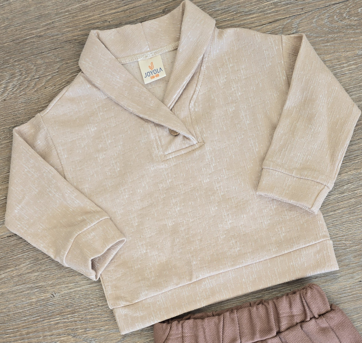 Ensemble bébé garçon beige 2 pièces 100 % coton 6 à 18 mois