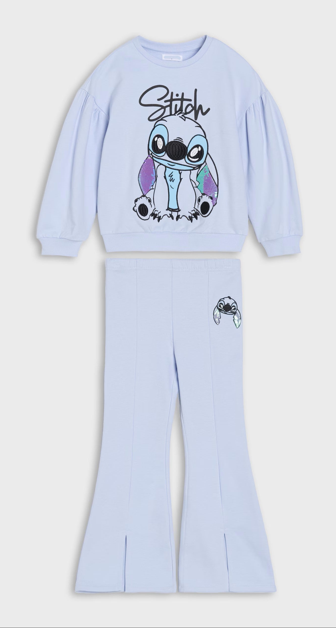 Ensemble Fille 2 pièces Stitch Bleu Sweat & Pantalon Flare ref 180 ALL FOR KIDS