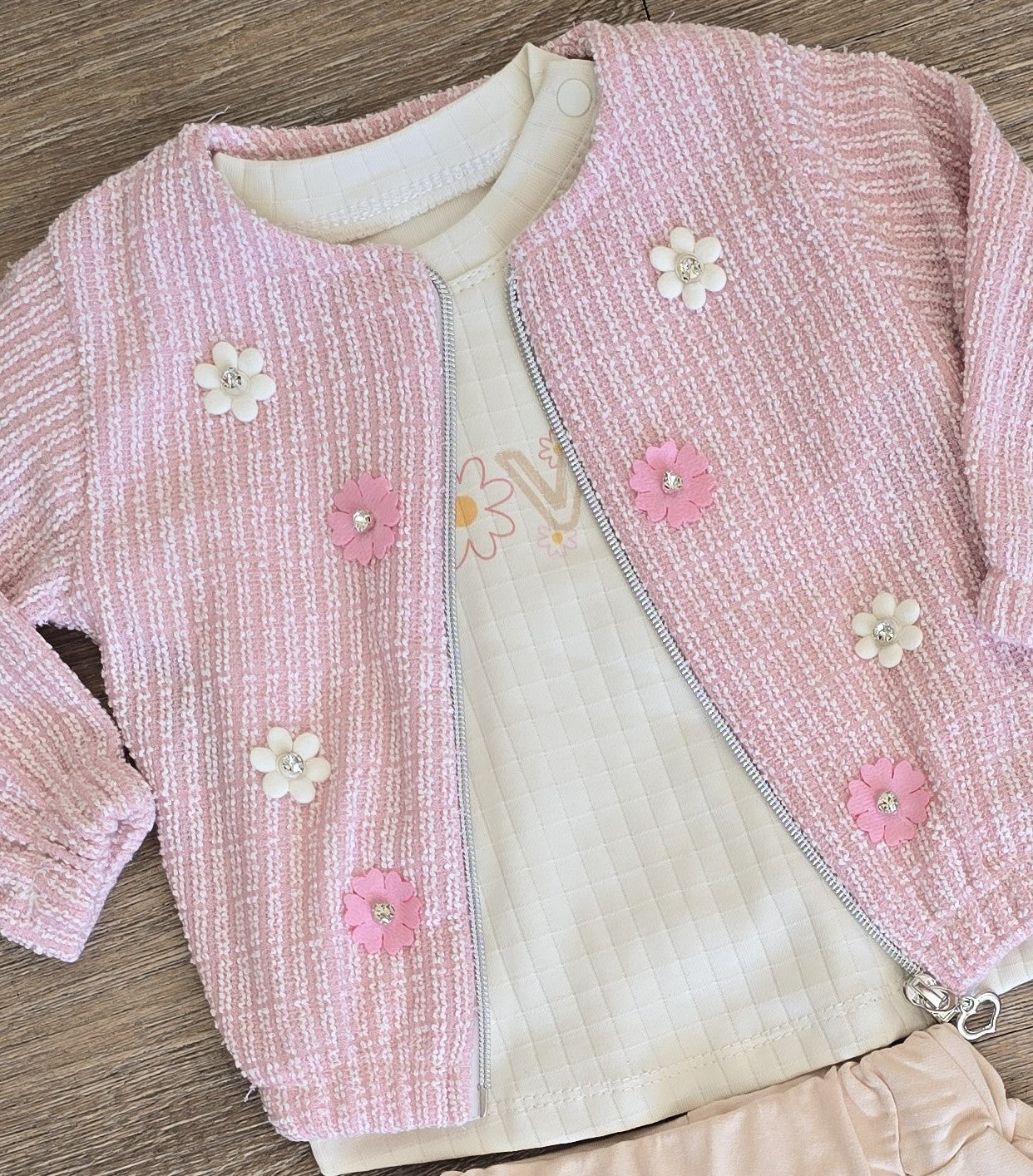 Ensemble bébé fille 3 pièces veste, t-shirt et pantalon 6-12 mois ALL FOR KIDS