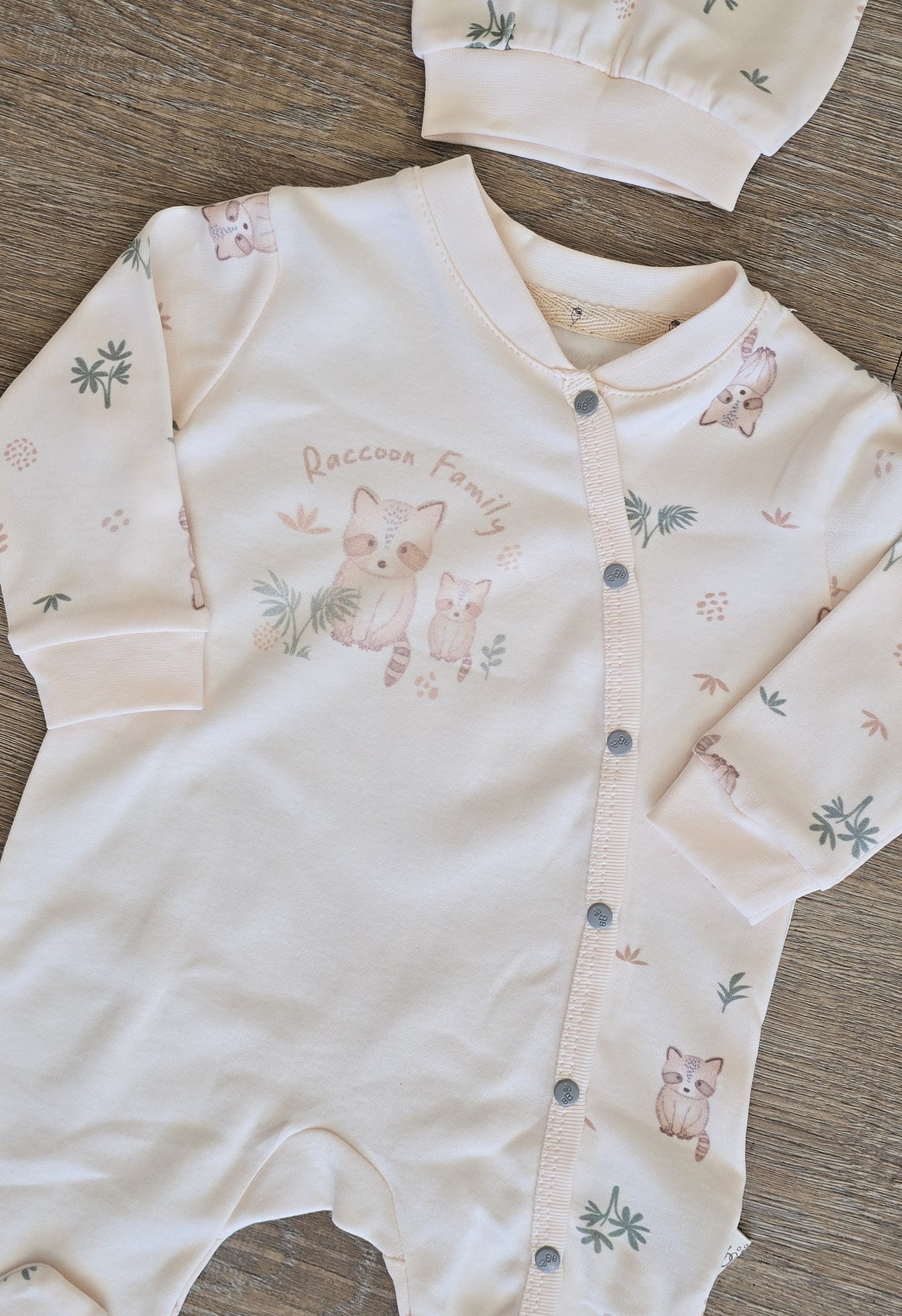 Pyjama bébé fille avec bonnet en coton taille de 0 à 6 mois ref 16 ALL FOR KIDS
