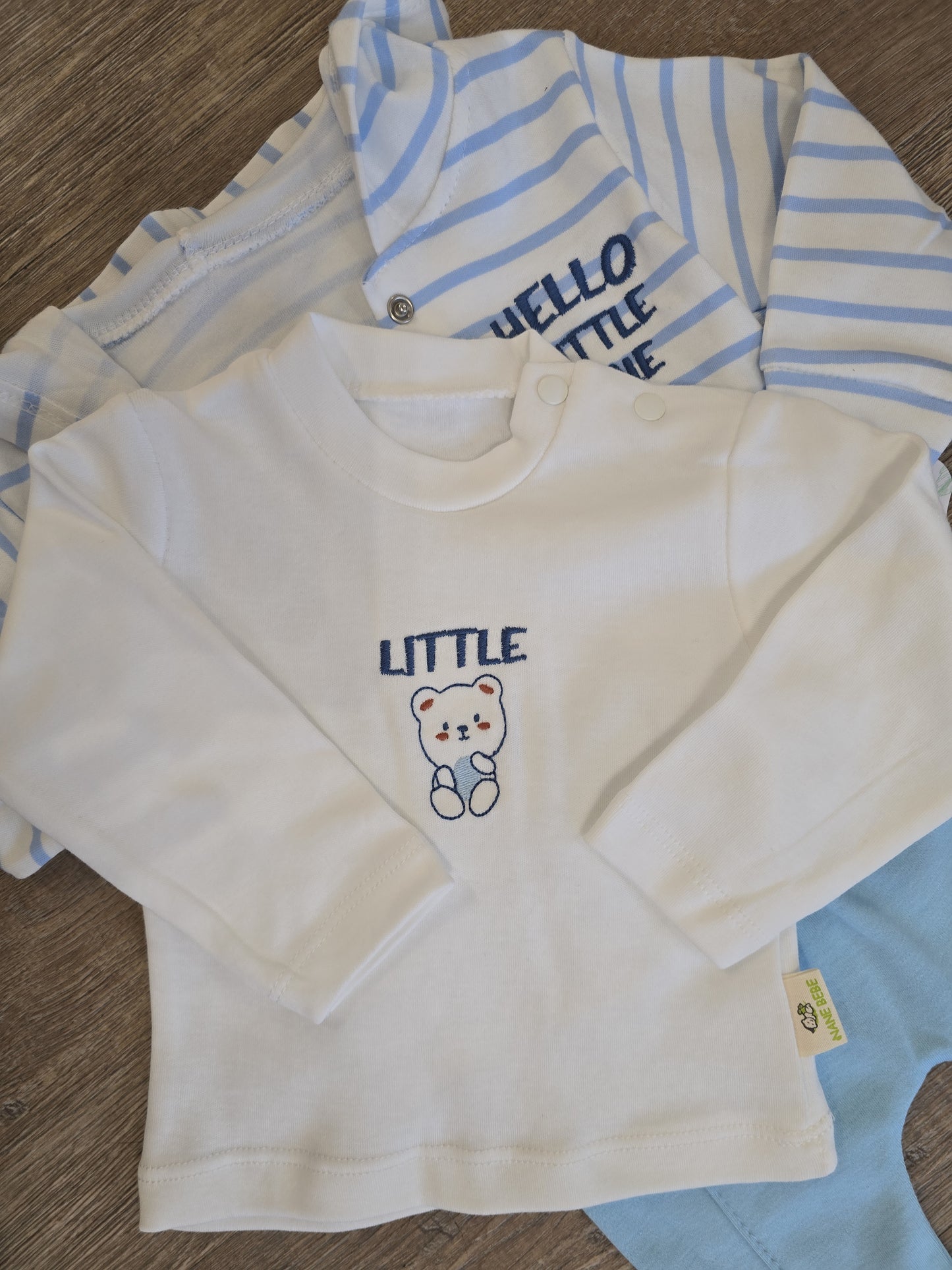 Ensemble bébé garçon "Hello Little One" taille de 3 à 9 mois 100% coton ref 112