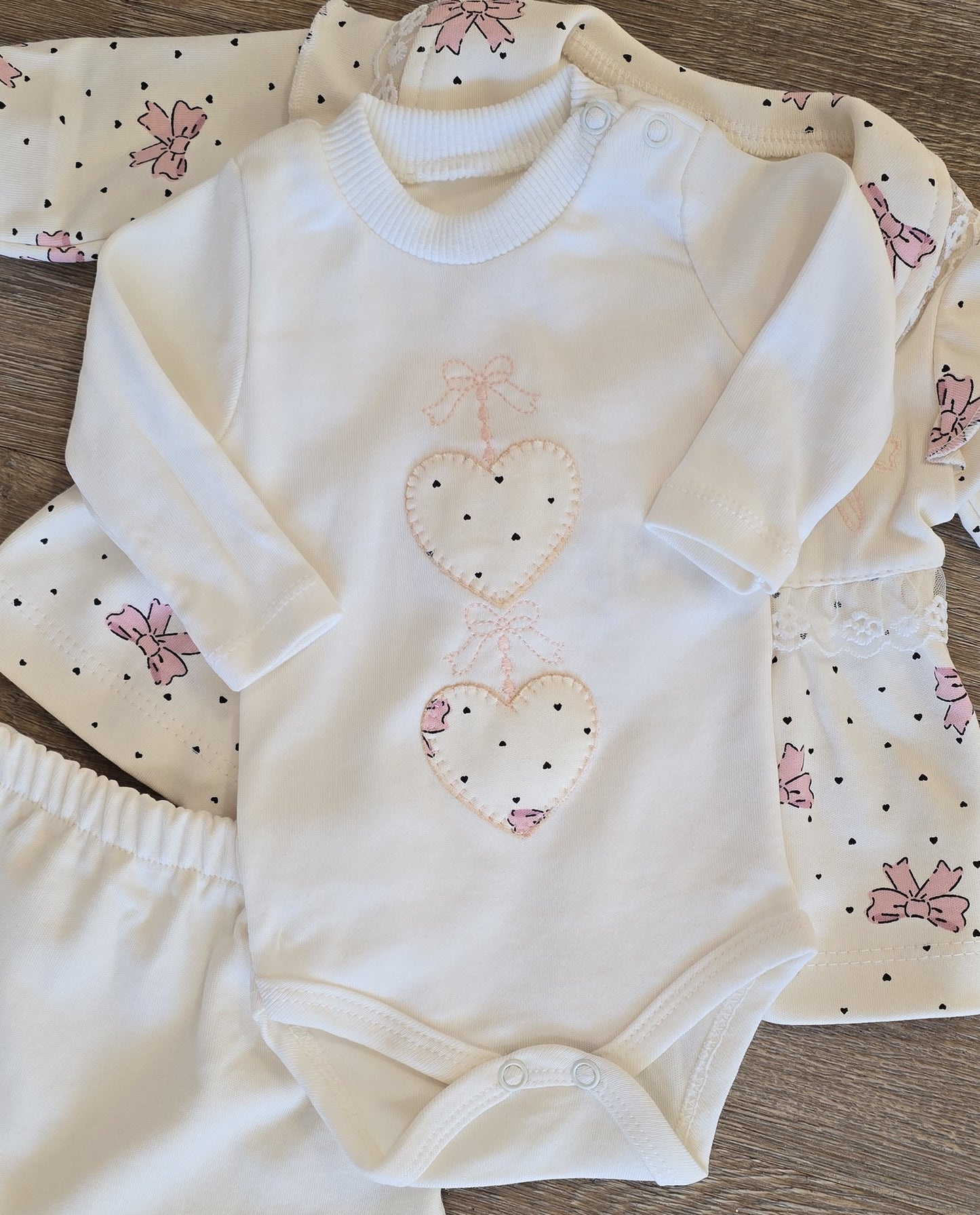 Ensemble bébé fille 100% coton taille de 0 à 9 mois ref 1369 ALL FOR KIDS