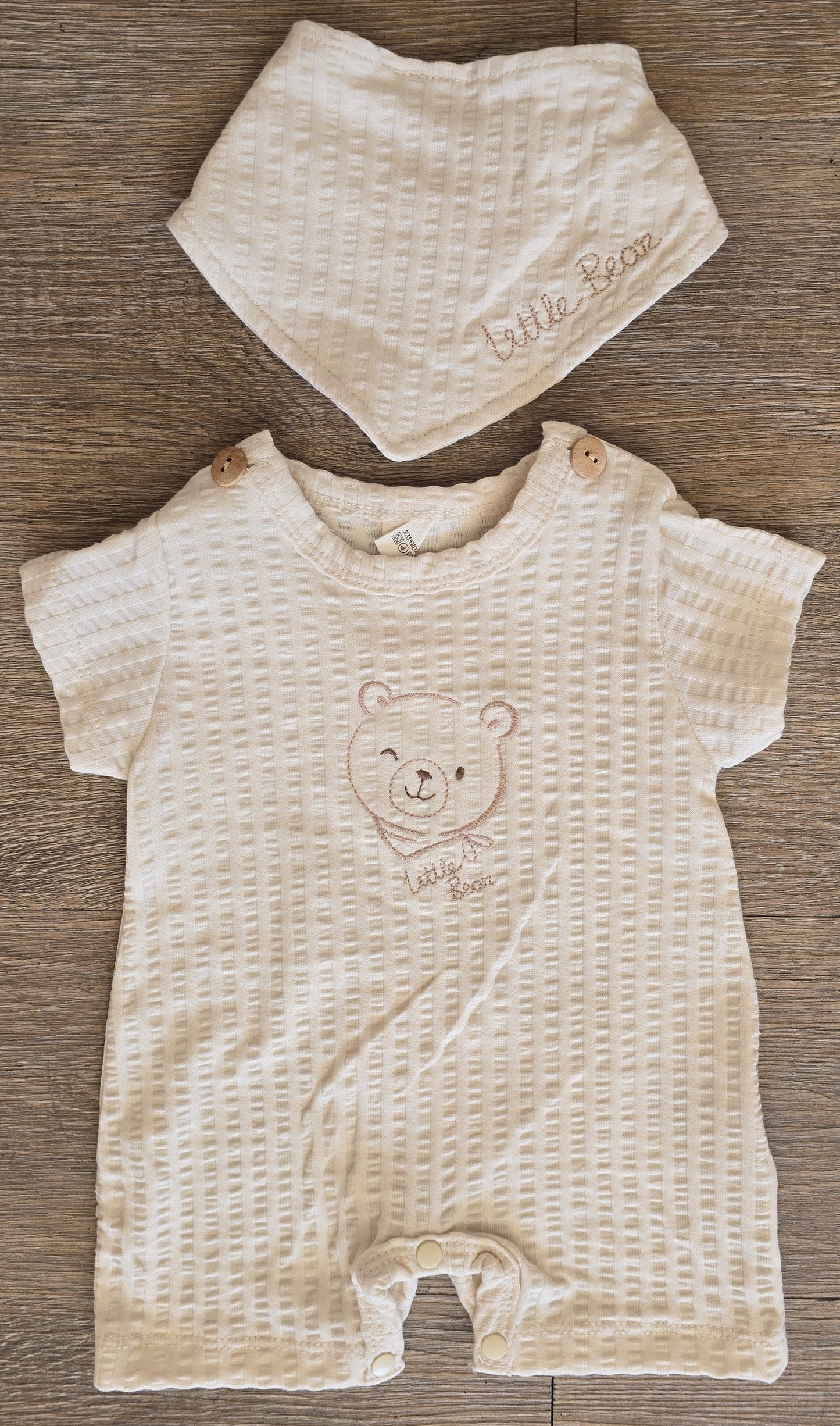 Ensemble bébé barboteuse et bandana coton taille de 0 à 9 mois ref 1207 ALL FOR KIDS