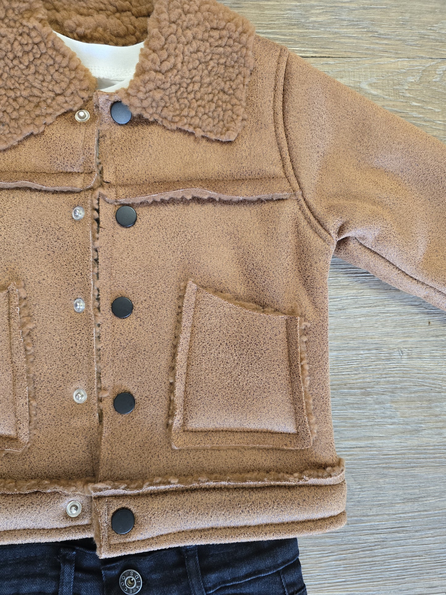 Ensemble garçon hiver 3 pièces veste sherpa, jeans et tee-shirt taille de 2 à 5 ans ref 3708 ALL FOR KIDS