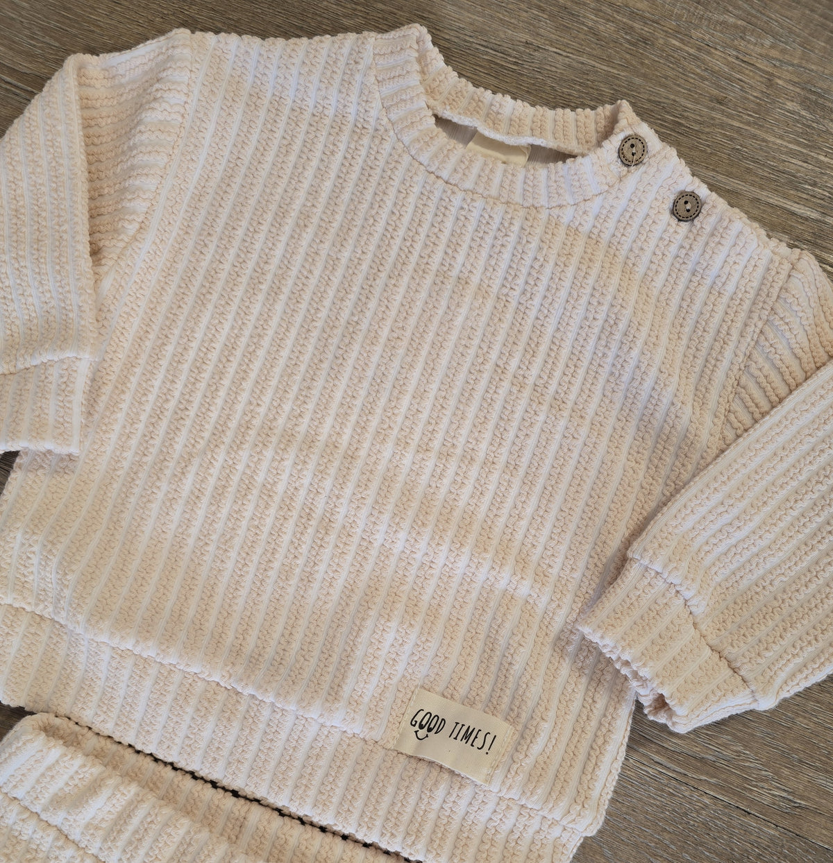 Tenue bébé fille beige 2 pièces en 100 % coton