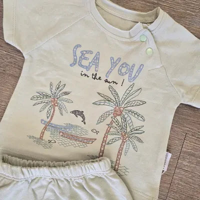 Tenue été bébé garçon Sea You tee-shirt manches courtes et short