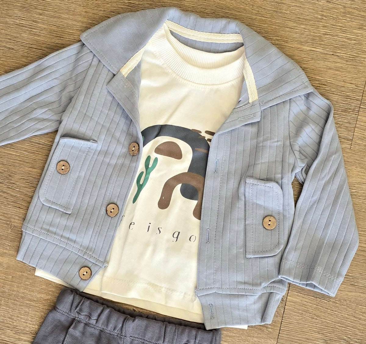 Veste en maille côtelée bébé garçon ensemble 3 pièces taille 9 mois