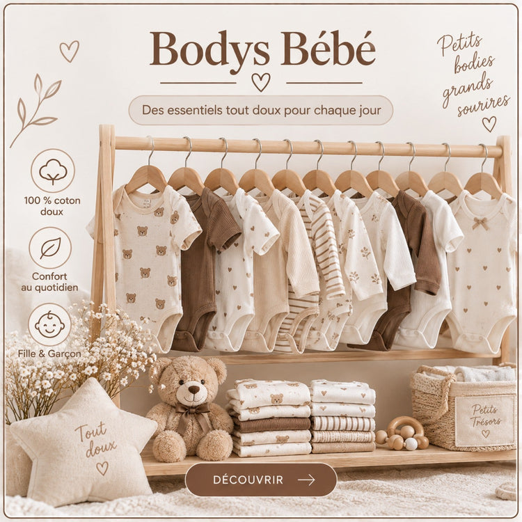 Bodies bébé 100 % coton de 0 à 24 mois All for Kids