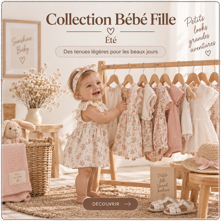Vêtements été bébé fille All for Kids, tenues légères pour les beaux jours