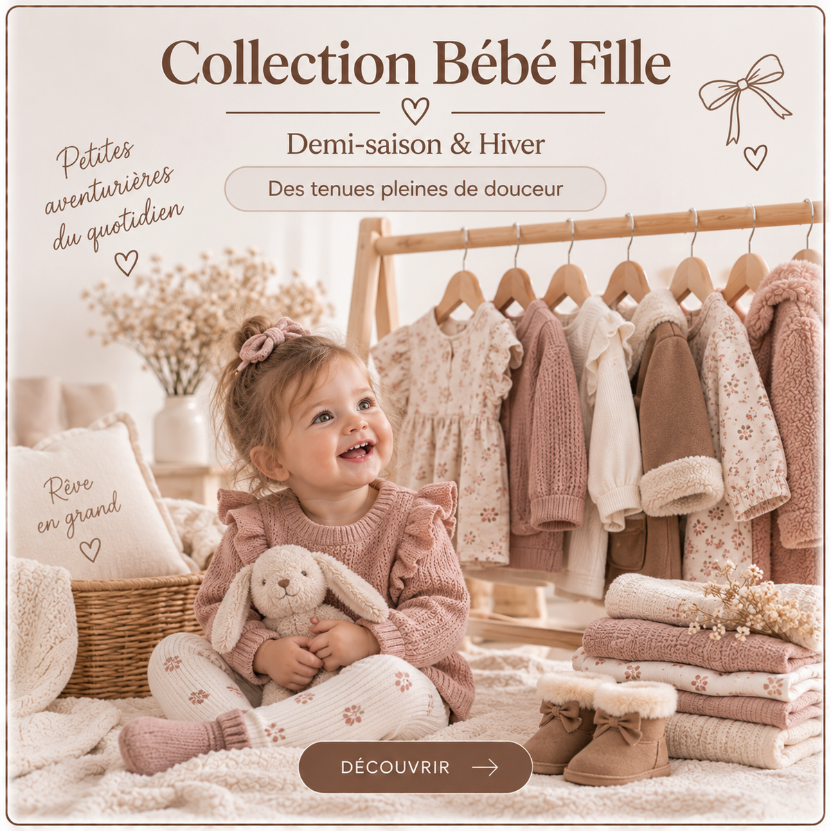 Vêtements bébé fille mi-saison et hiver 0 à 24 mois All for Kids