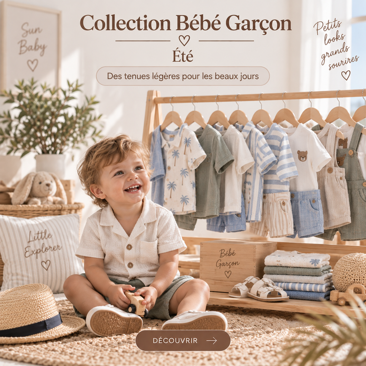 Vêtements été bébé garçon 0 à 24 mois All for Kids, tenues légères