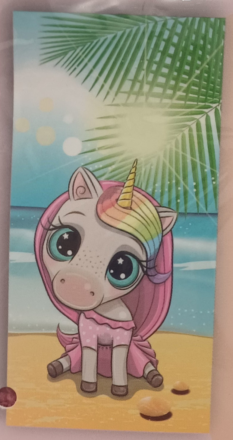 Serviette licorne arc-en-ciel  plage & bain enfant douce et colorée ref 239 ALL FOR KIDS