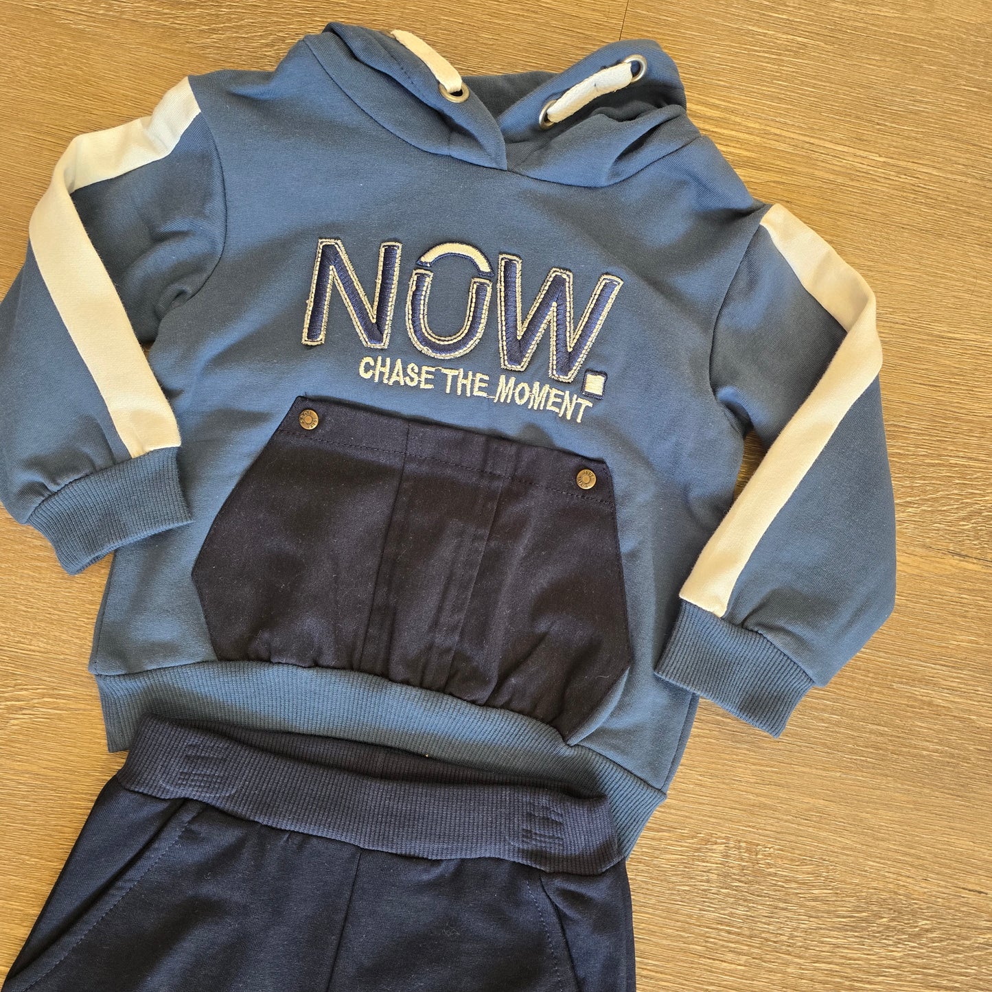 Ensemble chaud bébé dernière taille 12 mois à capuche 100% coton ref 4955 ALL FOR KIDS