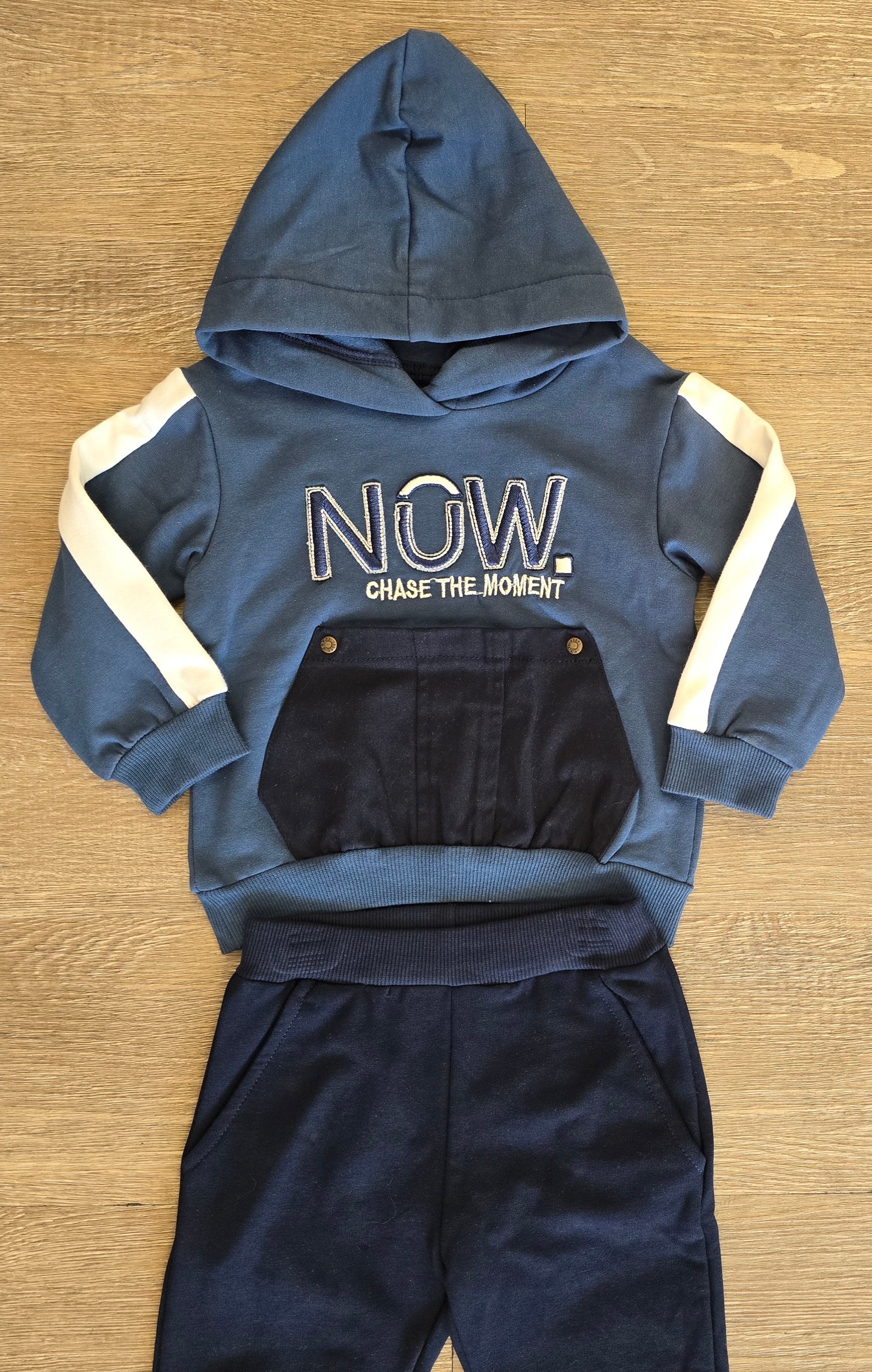 Ensemble chaud bébé dernière taille 12 mois à capuche 100% coton ref 4955 ALL FOR KIDS