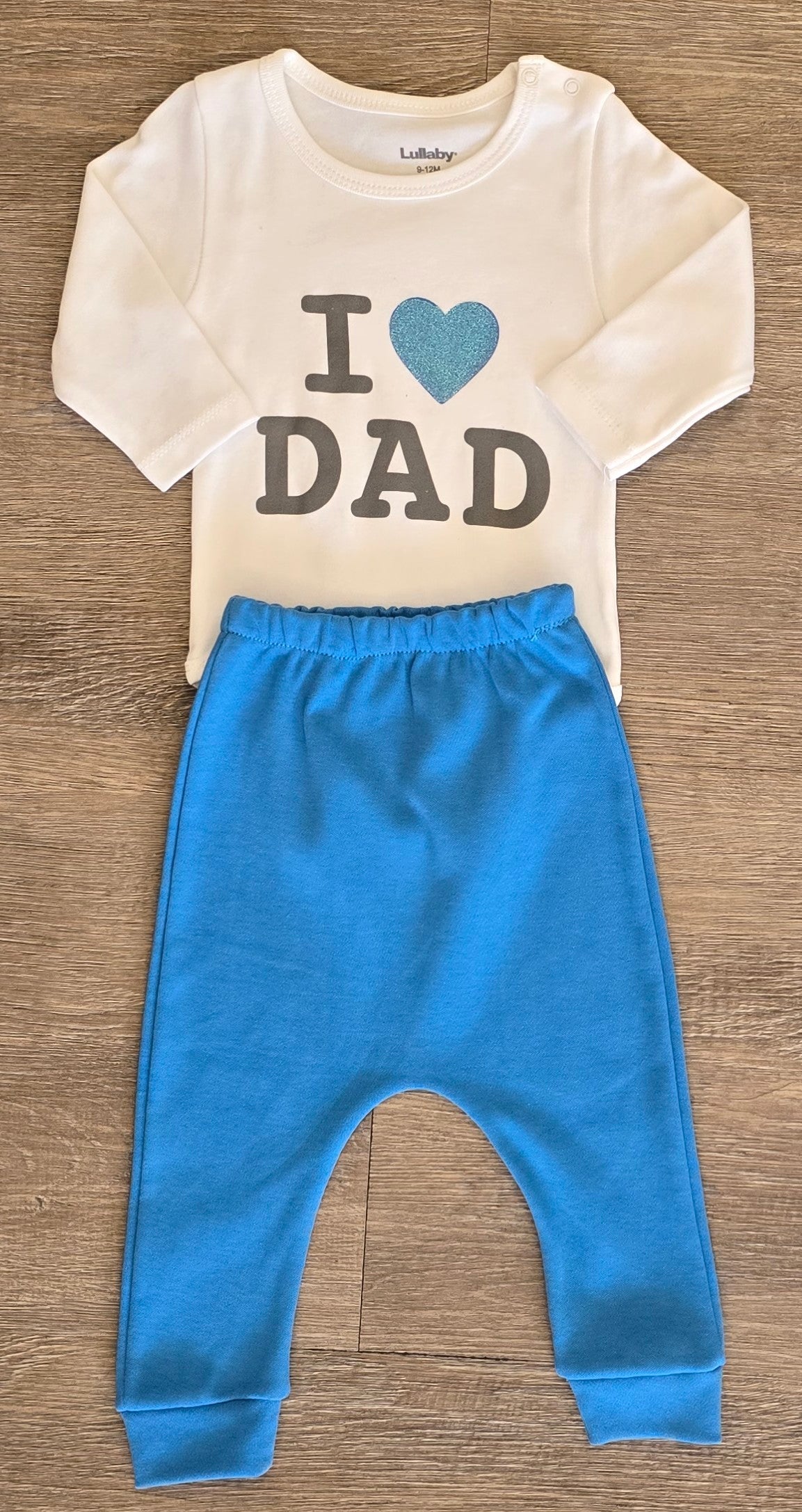 Ensemble bébé "I Love Dad" dernière taille 9 mois coton doux ref 1724 ALL FOR KIDS