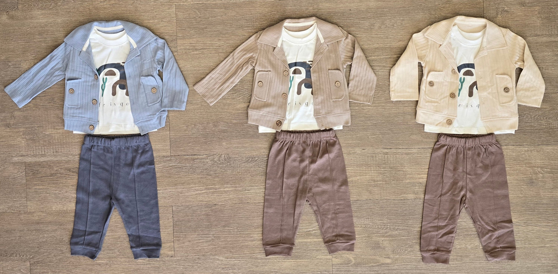 Ensemble bébé garçon 3 pièces coton doux & stylé taille de 6 à 18 mois ref 07142 ALL FOR KIDS