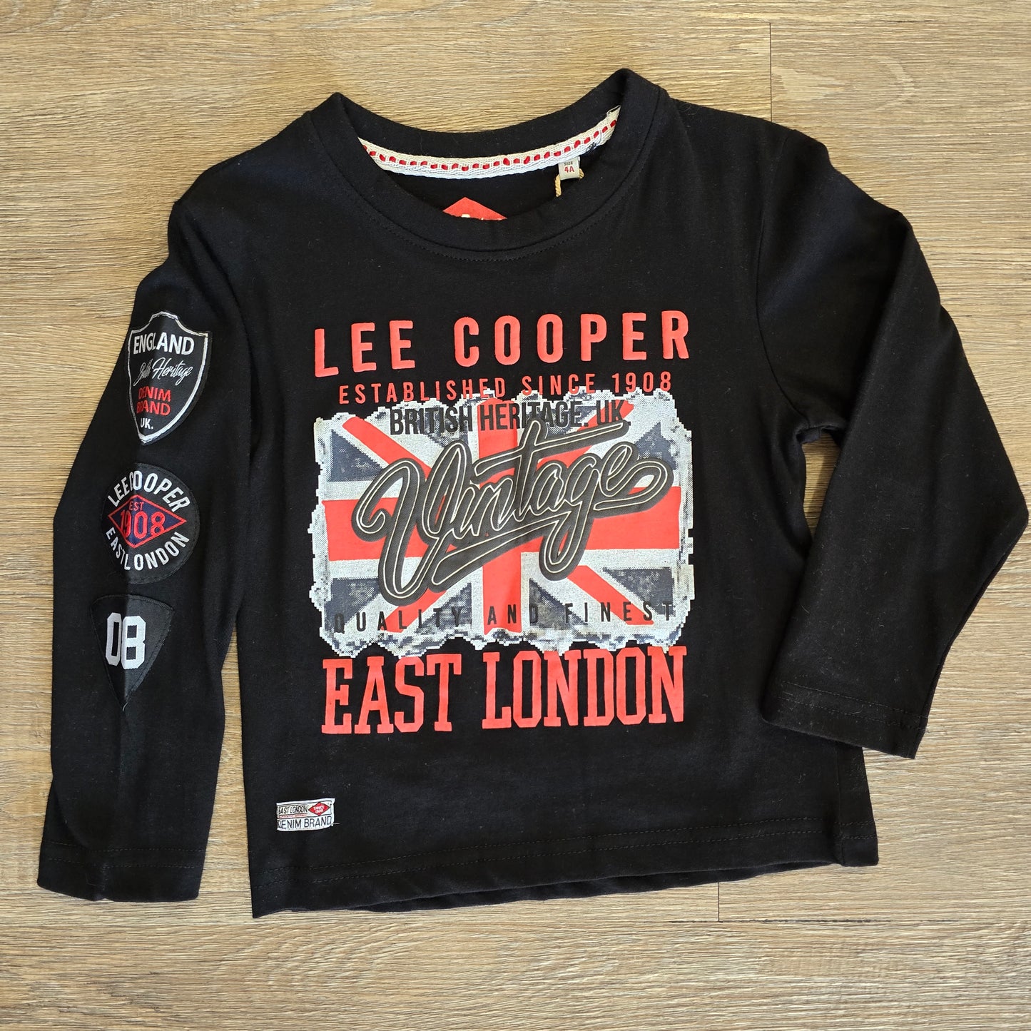 Tee-shirt noir garçon Lee Cooper 100%  dernière taille 4, 6, 14 ans coton ref 3938 ALL FOR KIDS
