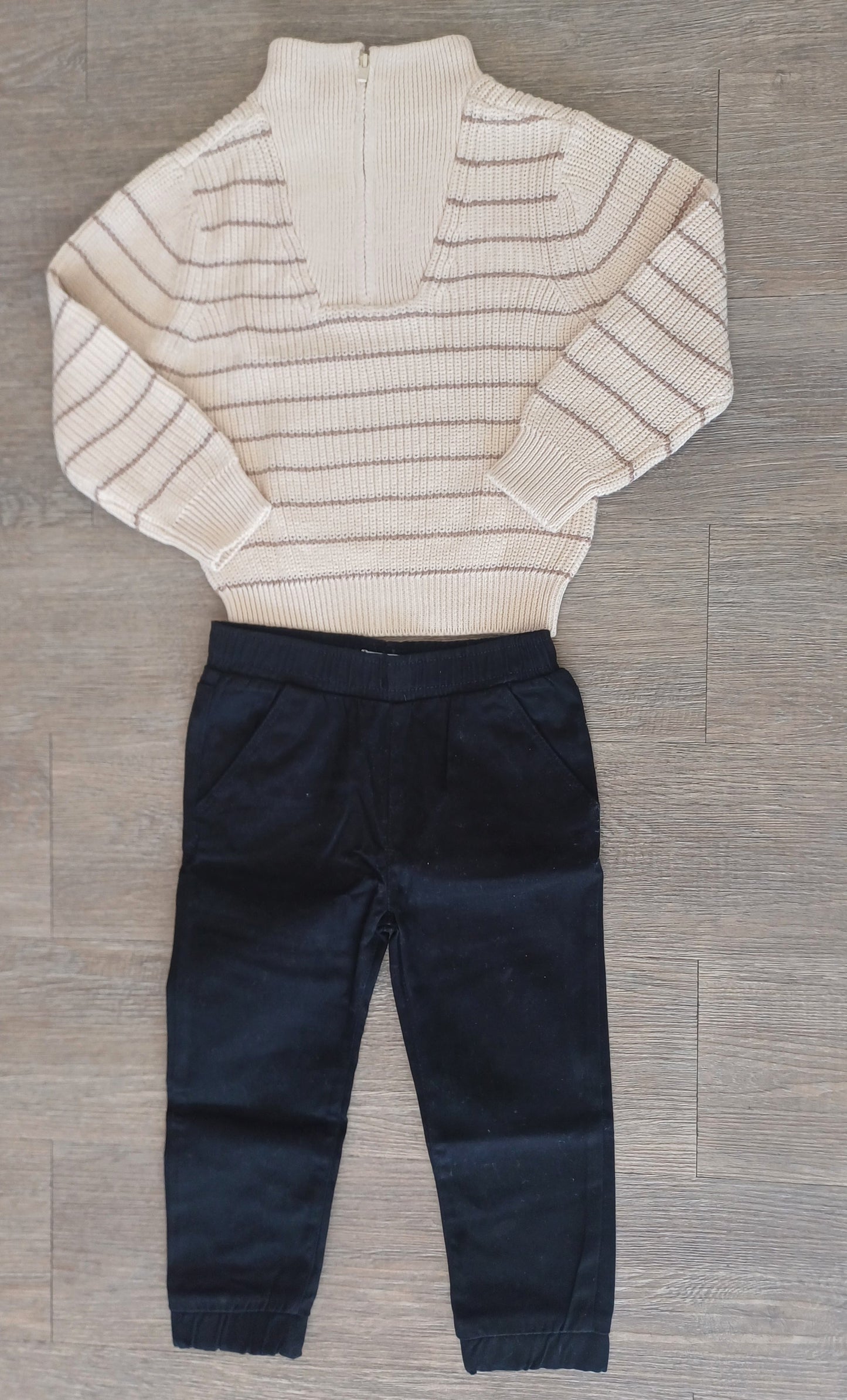 Ensemble garçon chic pull rayé zippé + pantalon taille de 2 à 3 ans ref 654 ALL FOR KIDS