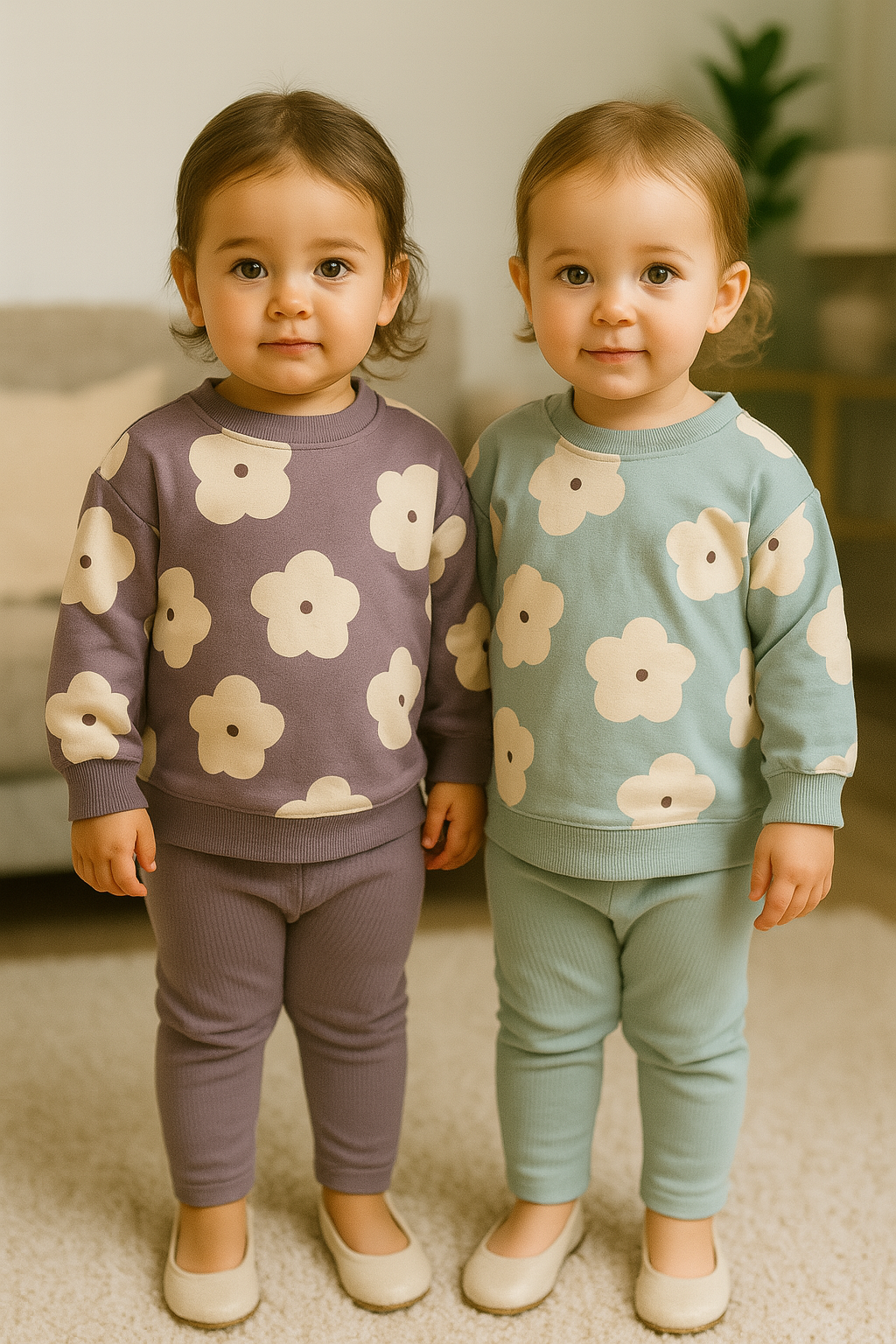 Ensemble sweat & legging fille imprimé fleur – Tailles 2 à 5 ans 9862 ALL FOR KIDS