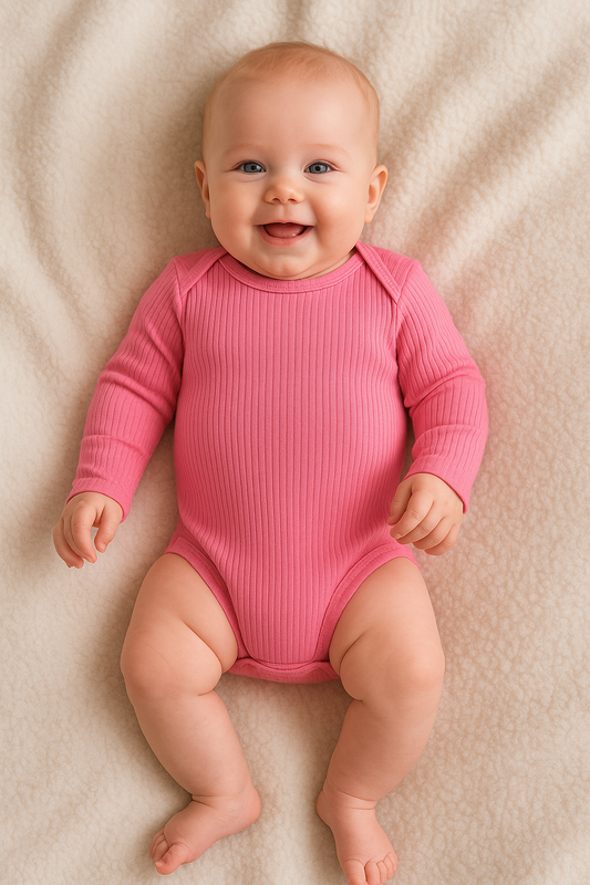 Body bébé côtelé en coton blanc cassé ou rose taille de 2 à 4 ANS ref 218 ALL FOR KIDS