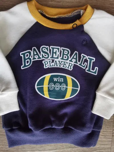 Pull bébé Baseball Player bleu 100% coton dernière taille 9 mois ref 3939 ALL FOR KIDS