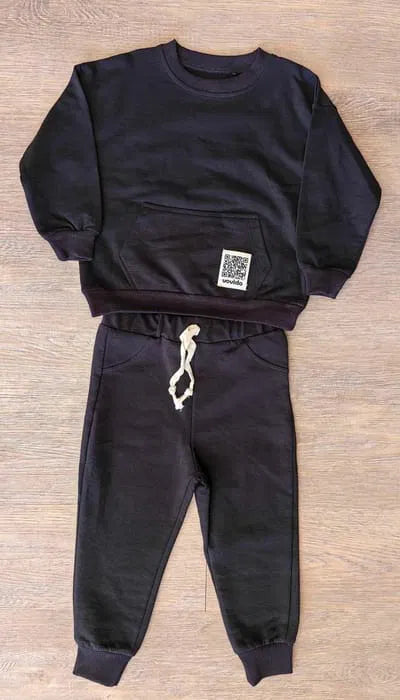 Ensemble de survêtement noir enfant 100 % coton dernière taille 5 ans ref 9950 ALL FOR KIDS