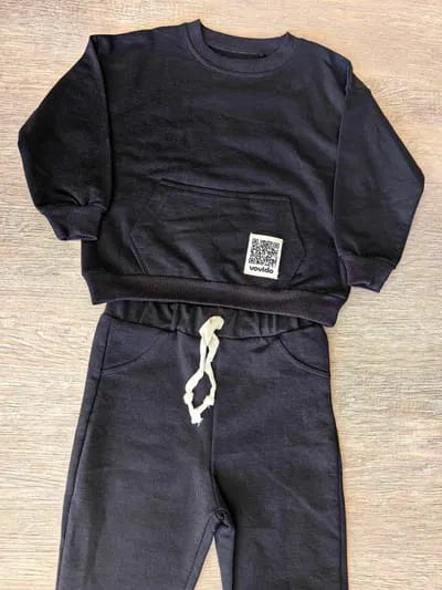 Ensemble de survêtement noir enfant 100 % coton dernière taille 5 ans ref 9950 ALL FOR KIDS
