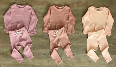 Ensemble fille en coton tunique + legging côtelé rose taille de 2 à 5 ans ref 9726 ALL FOR KIDS