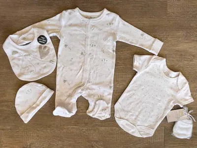 Coffret naissance fleuri 5 pièces Bébé mixte 3/6 mois coton ref 6231 ALL FOR KIDS