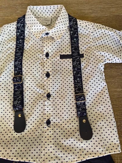 Ensemble cérémonie garçon chemise, pantalon, bretelles dernière taille 1 ans ref 7108 ALL FOR KIDS