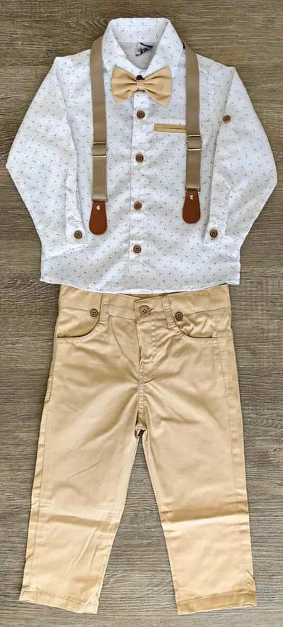 Ensemble cérémonie garçon chic 4 pièces 100% coton taille de 2 à 5 ans  ref 3000 ALL FOR KIDS