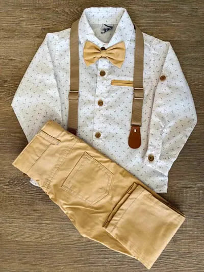 Ensemble cérémonie garçon chic 4 pièces 100% coton taille de 2 à 5 ans  ref 3000 ALL FOR KIDS