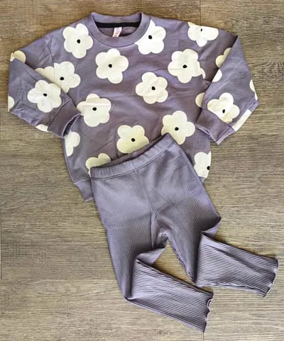 Ensemble sweat & legging fille imprimé fleur – Tailles 2 à 5 ans 9862 ALL FOR KIDS
