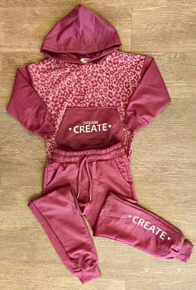 Ensemble Fille à Capuche "DREAM CREATE" Style et Confort pour Petites Créatives dernière taille 8 ans ref 6966 ALL FOR KIDS