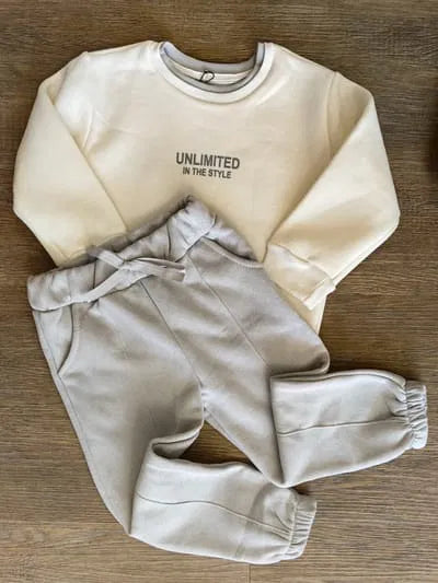 Jogging enfant gris chaud sweat + pantalon dernière taille 4 et 5 ans ref 6017 ALL FOR KIDS