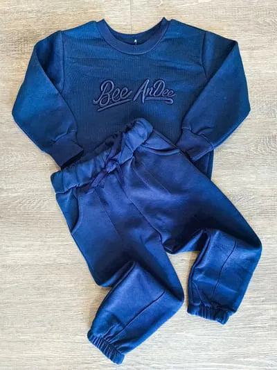 Ensemble de jogging chaud garçon marine hiver dernière taille 5 ans ref 6007 ALL FOR KIDS