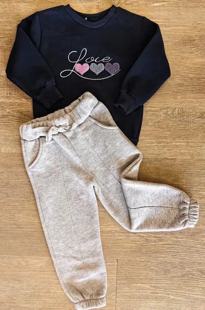 Ensemble Jogging Hiver "Love" – Douceur, Chaleur & Style taille de 3 à 6 ans ref 6079 ALL FOR KIDS
