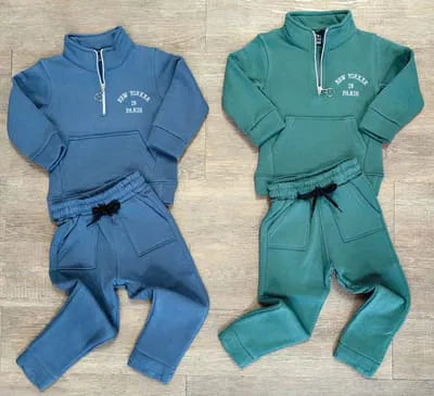 Ensemble de Jogging enfant hiver chaud coton bleu ou vert dernière teille 3 ans ref 0218 ALL FOR KIDS