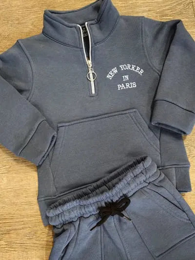 Ensemble de Jogging enfant hiver chaud coton bleu ou vert dernière teille 3 ans ref 0218 ALL FOR KIDS