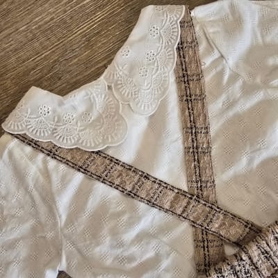 Ensemble fille chemise brodée + short à bretelles dernière taille 3 ans ref 1876 ALL FOR KIDS