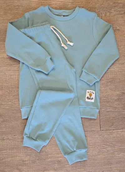 Ensemble de jogging enfant coton ensemble bleu, beige ou vert taille de 3 à 6 ans 5149 ALL FOR KIDS