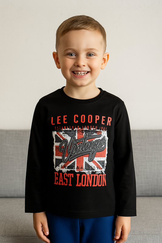 Tee-shirt noir garçon Lee Cooper 100%  dernière taille 4, 6, 14 ans coton ref 3939 ALL FOR KIDS