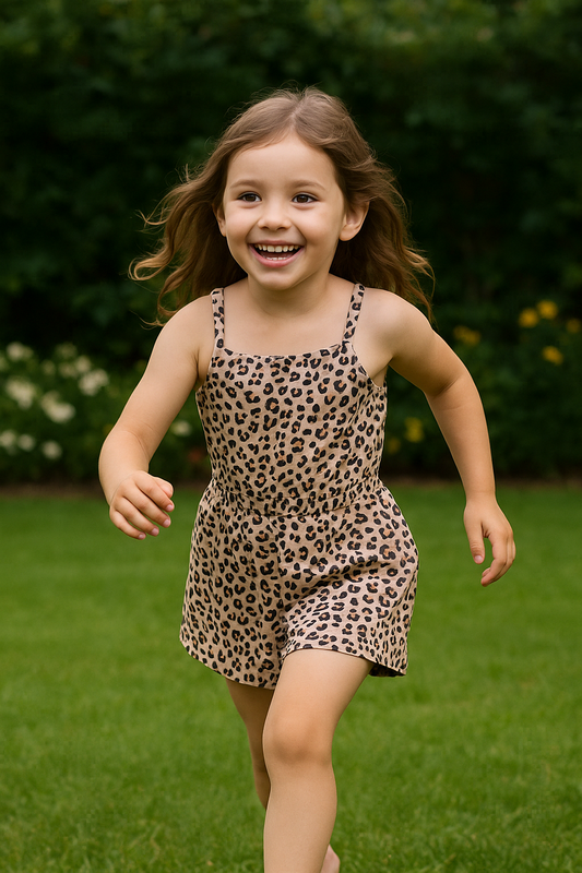 Combinaison jupe short fille léopard 3-6 ans ref 791 ALL FOR KIDS