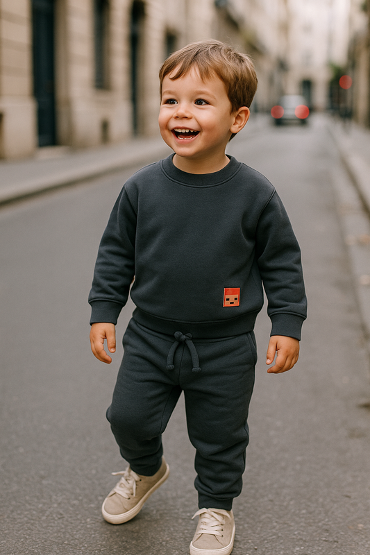 Jogging 2 pièces gris uni 100% coton taille 2 à 5 ans ref 584 ALL FOR KIDS
